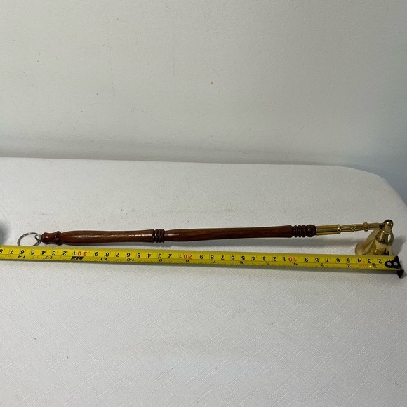 Vintage brass and wood candle snuffer - use or shelf decor - Picture 4 of 5
